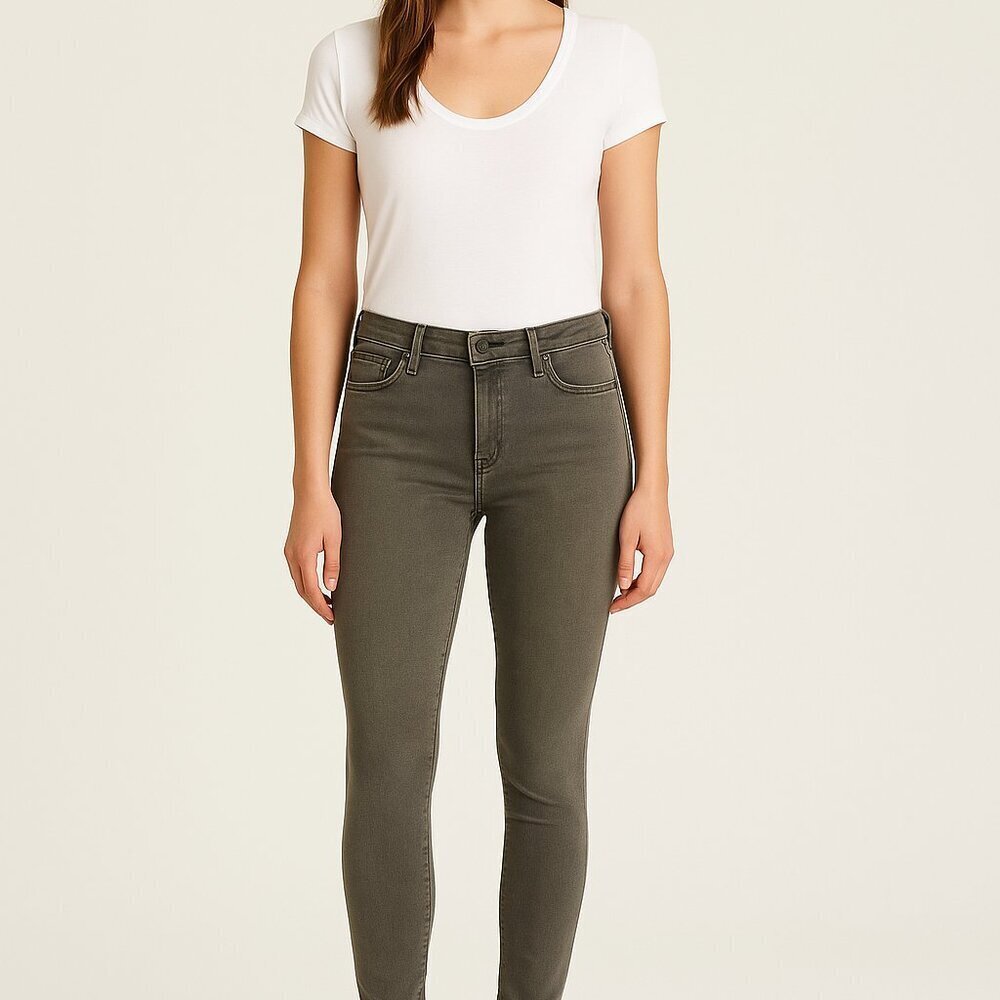 Frame Denim Le Skinny De Jeanne Wilton Jeans Size 26 Gray Stretch Mid Rise